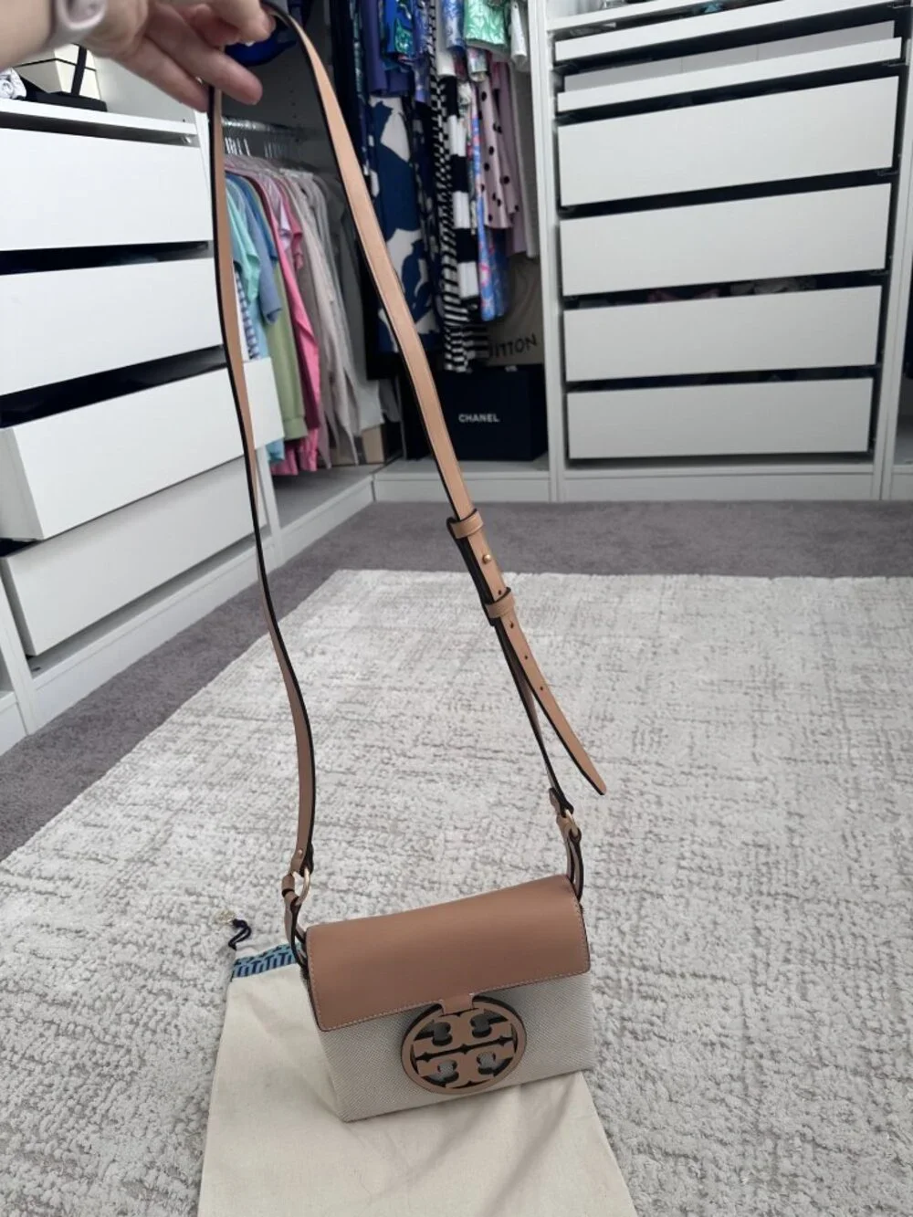 Tory Burch Miller Canvas & Leather crossbody bag